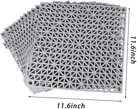 SOUJOY 12 Pieces Modular Interlocking Cushion, 11.6" x 11.6" Rubber Floor Tiles - Image 2