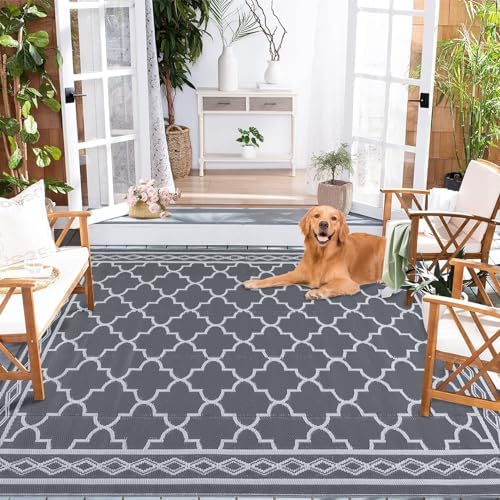 GlowSol Reversible Outdoor Rug 9x12 ft Clearance, Waterproof Outdoor Plastic - Image 7