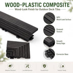 Ripeng 12 Pack Black Wood Deck Tile Edge Trim Set 8 Straight 4 Corner Edge - Image 3