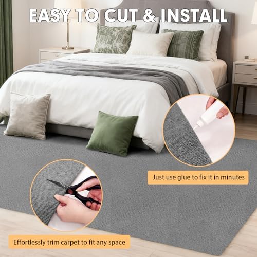 Grefinity Marine Carpet, 5 FT x 25 FT Smoke Gray Indoor Outdoor Carpet - Image 6