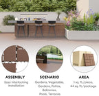 44 Pack Plastic Interlocking Patio Deck Tiles Waterproof All Weather - Image 5