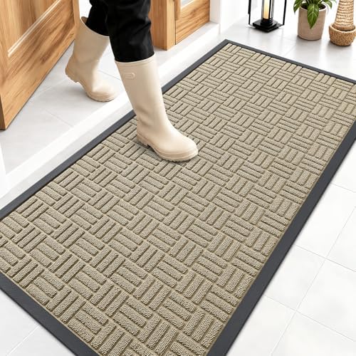 OLANLY Front Door Mat Outside Entrance 47x23, Heavy-Duty Rubber Doormat by OLANLY