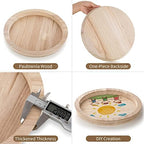 Hanobe Unfinished Round Wooden Craft Trays - Image 6