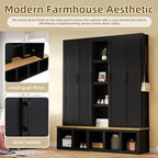 Merax Modern Farmhouse Hall Tree - Image 3