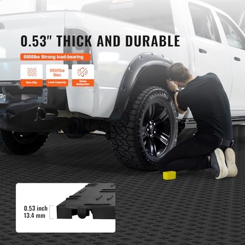 VEVOR Garage Floor Tiles 12 x 12 x 0.53 inch, Interlocking Design Ease of - Image 3