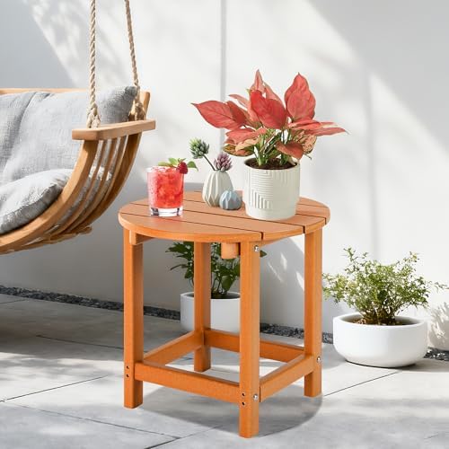 LZRS Round Adirondack Patio Side Table End Table, Outdoor Side Tables - Image 6