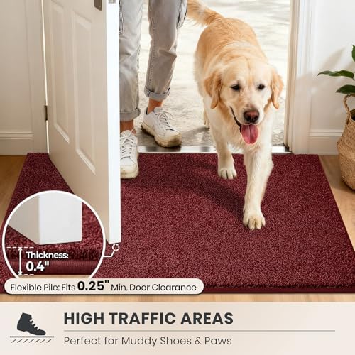 PURRUGS Hallway Runner Rug, Burgundy Red - Image 6