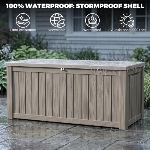 Outdoor Storage Box, 150 Gallon Waterproof Deck Box - Image 5