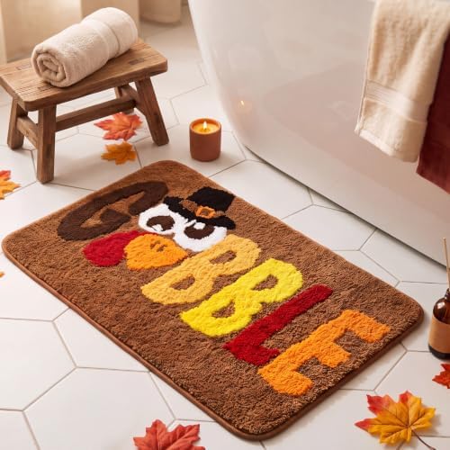 Capoda 1 Pcs Fall Thanksgiving Bathroom Rug 20 x 30 Inch by Capoda
