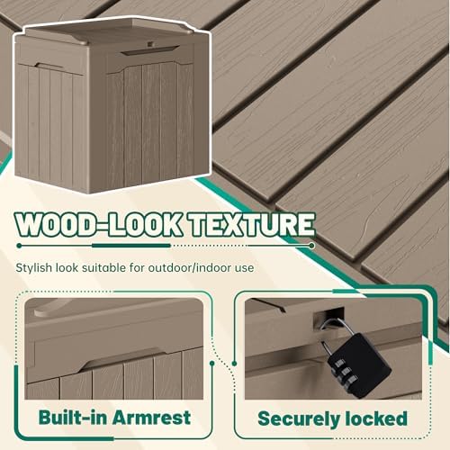 Devoko 30 Gallon Resin Deck Box 2 Pack Outdoor Indoor Waterproof Storage Box - Image 2