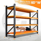 60” Wide Heavy Duty Metal Garage Shelving, Adjustable Storage Shelf - Image 2