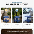 PASAMIC Outdoor Side Table, 2-Tier Oval Patio Table - Image 5