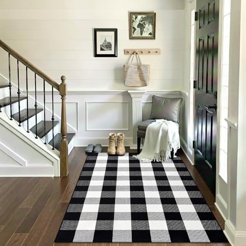 OLANLY Fall Door Mat, Buffalo Plaid Rug - Image 7
