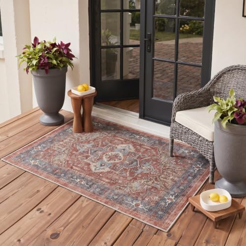 GENIMO 9x12 Outdoor Rug, Washable Quick Dry - Image 4