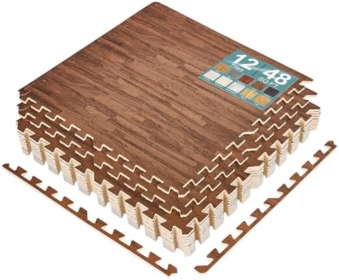 Sorbus Interlocking Wood Grain Foam Floor Tiles by Sorbus