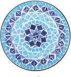 Mosaic Outdoor Side Table, 14inch Round Small Patio Accent Table Ottoman Mosaic - Image 4