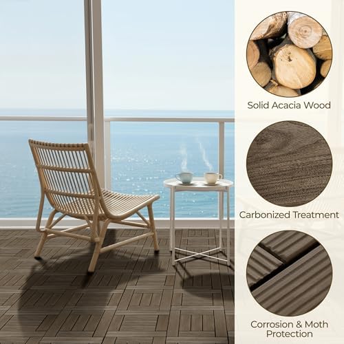 Topeakmart 27PCS Interlocking Deck Tiles 12x12 Patio Flooring - Image 3