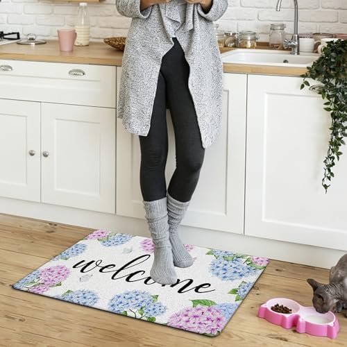 Purple and Blue Hydrangea Welcome Mats Doormat - Image 6