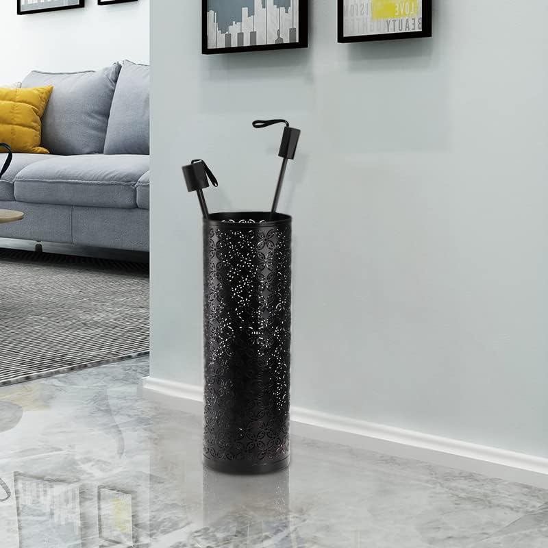 Hacaroa Metal Round Umbrella Stand Rack, Free Standing Umbrella Holder Bin - Image 5