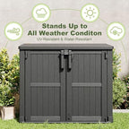 36 Cu Ft Horizontal Resin Storage Shed, Weatherproof Outdoor Storage Cabinet - Image 4