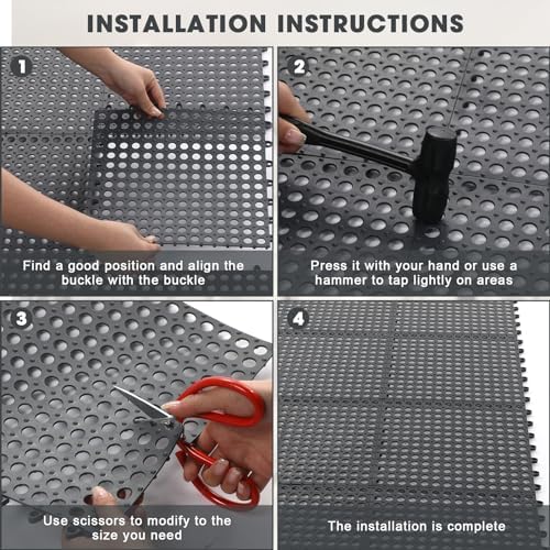 Drydiet 8 Pack Drainage Tiles Modular Interlocking Floor Tiles - Image 4