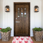 Rectangular Grid of Red Hearts Home Non Slip Mat, Vibrant Colors, Personalized - Image 6
