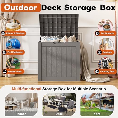 Outdoor Storage Box, Resin Deck Boxes Indoor and outdoor, Waterproof Storage - Image 3