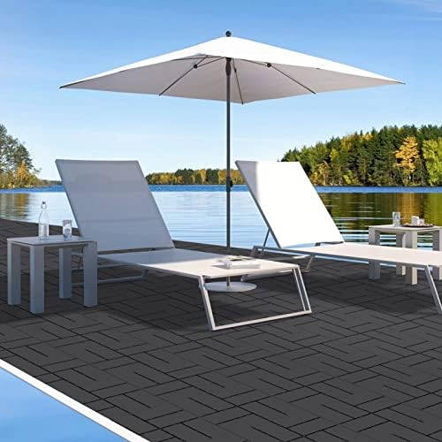 Goovilla Plastic Interlocking Deck Tiles, 27 Pack 12"x12", Dark Grey - Image 6