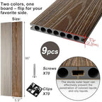 Circle Hole Composite Decking Boards 8ft 9 Pcs, Teak&Ancient Wood - Image 2