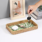 Key Basket for Entryway Table, Rattan Remote Tray for Coffee Table - Image 5