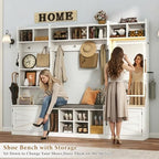 86.6''W Extra Large Farmhouse Hall Tree - Image 3