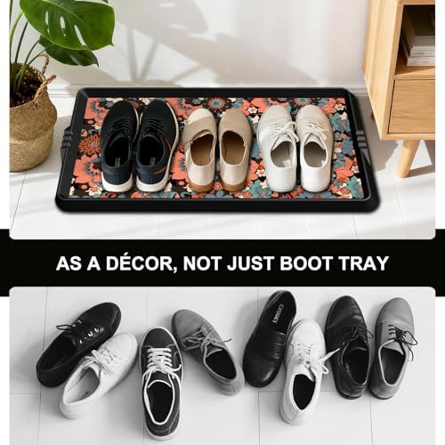 BEHERO Boot Tray Shoe Mat Decorative Patterned, Rubber Shoe Matt Tray - Image 5
