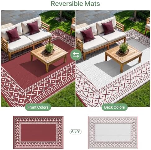 GENIMO Outdoor Rug, Waterproof Plastic Rugs - Image 4