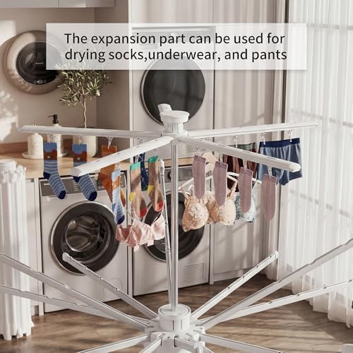 RFOUO Foldable Clothes Drying Rack Aluminum 4 Legs 16 Rods Double Layer - Image 6