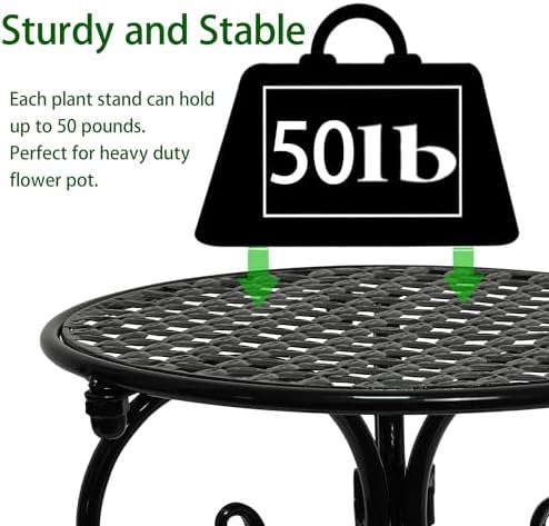 NAKUPE 4-Pack Metal Plant Stand - Image 3