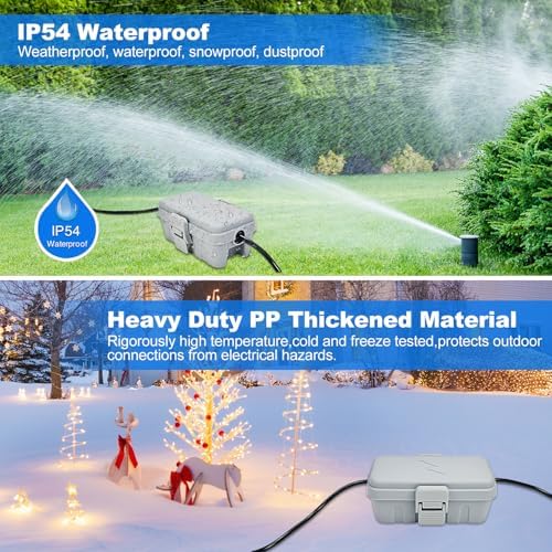 Hrensaw 3PCS Small Weatherproof Electrical Connection Box, Outdoor Electrical - Image 4
