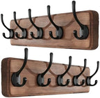 SKOLOO Rustic Coat Rack Wall Mount, 5 Hooks, 17 Inch, Solid Wood by SKOLOO
