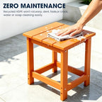 LZRS Patio Side Table, Heavy Duty HDPE Outdoor End Table - Image 5