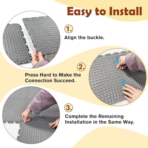 Wibeelee 14 PCS Interlocking Outdoor Playhouse Mats 36 X 48 Inches Waterproof - Image 6