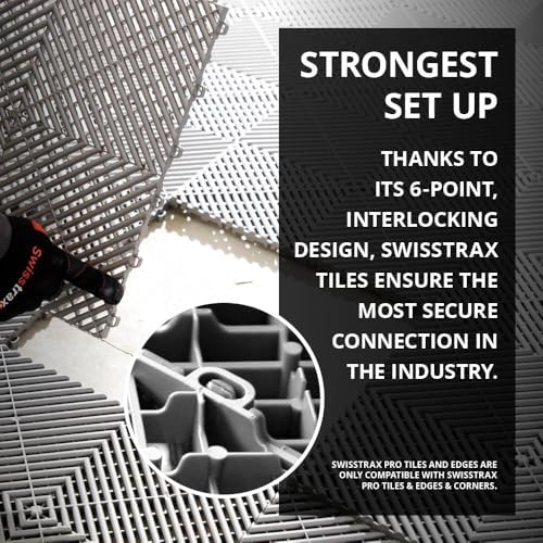 Swisstrax Ribtrax PRO Interlocking Garage Floor Tiles, 15.75 x 15.75-Inch - Image 5