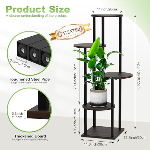 5 Tier Plant Stand Indoor Corner Tall Shelf - Image 2