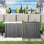 PatioZen 190 Gallon Deck Box Lockable Waterproof UV Resistant Black - Image 5