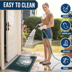 Smiry Front Door Mat Outside Entrance, Low Profile Rubber Doormat - Image 6