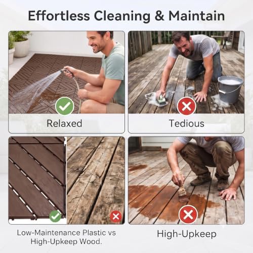44 PCS 12"x12" Interlocking Deck Tiles - Image 5