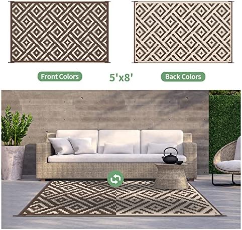 GENIMO Outdoor Rug, Waterproof Plastic Rugs - Image 3