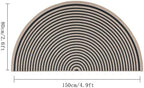 Easy Jute Rainbow Rug 2.6x5Ft Half Circle Doormat Neutral Faux Jute Carpet - Image 2