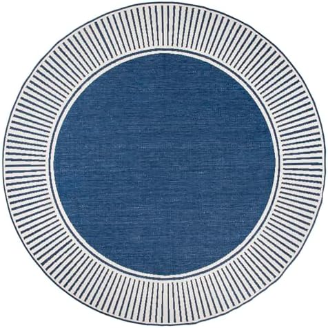 nuLOOM Asha Navy Bordered Power Loomed Indoor/Outdoor Area Rug - Image 6