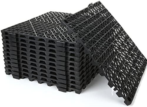 12 Pack Interlocking Floor Tiles 11.8" x 11.8" Interlocking Rubber Floor Mat by LISHINE
