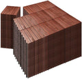 PrimeZone 297 PCS Solid Acacia Wood Interlocking Deck Tiles Outdoor by PrimeZone
