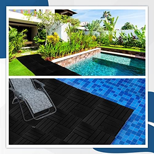 Treela 48 Pcs Plastic Interlocking Patio Deck Tiles 12"x12" - Image 7